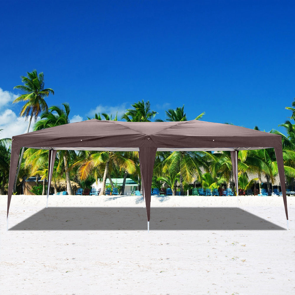 Dark Coffee Pop Up Tent with Two Windows Y91042
