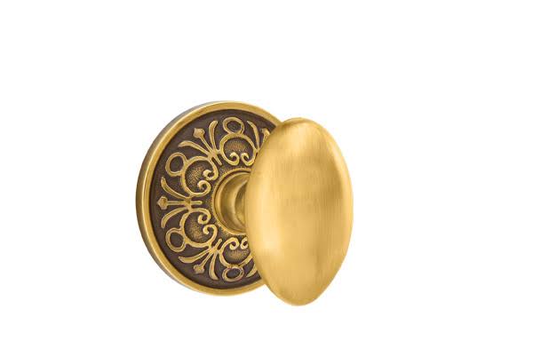 Egg Knob Passage with French Antique Brass Finish W196