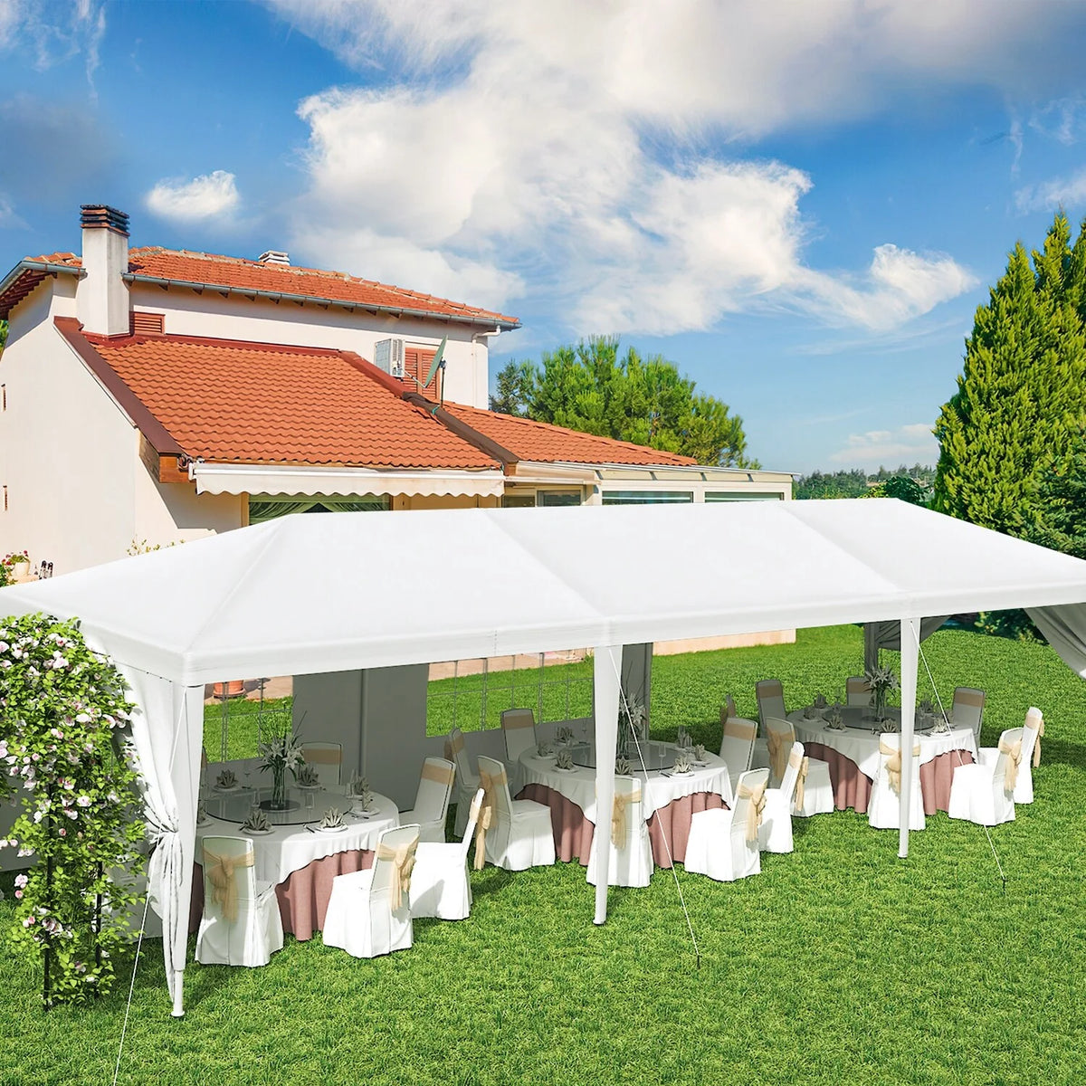 10' x 30' Outdoor Gazebo Canopy Tent with Removable Sidewalls X374561