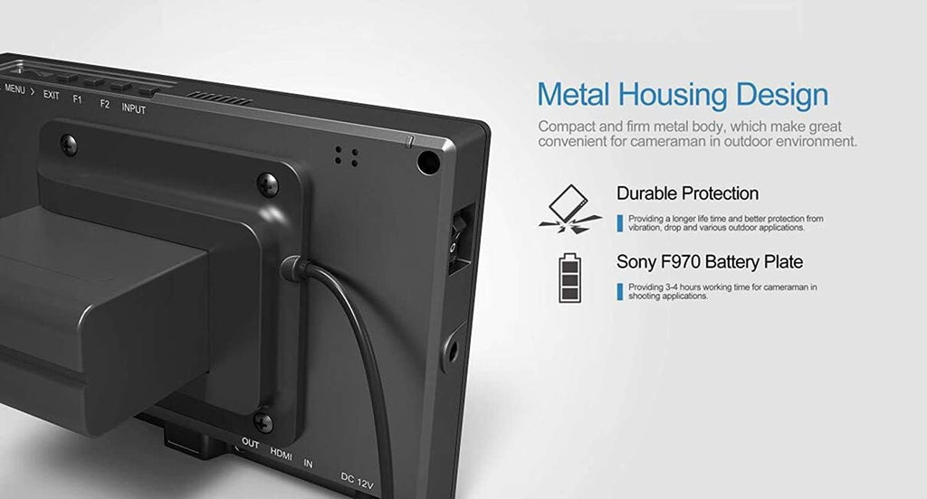7 inch Metal Full HD 1920x1200 4K HDMI 3G-SDI On Camera Field Monitor A39320