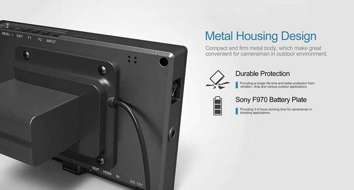 7 inch Metal Full HD 1920x1200 4K HDMI 3G-SDI On Camera Field Monitor A39320