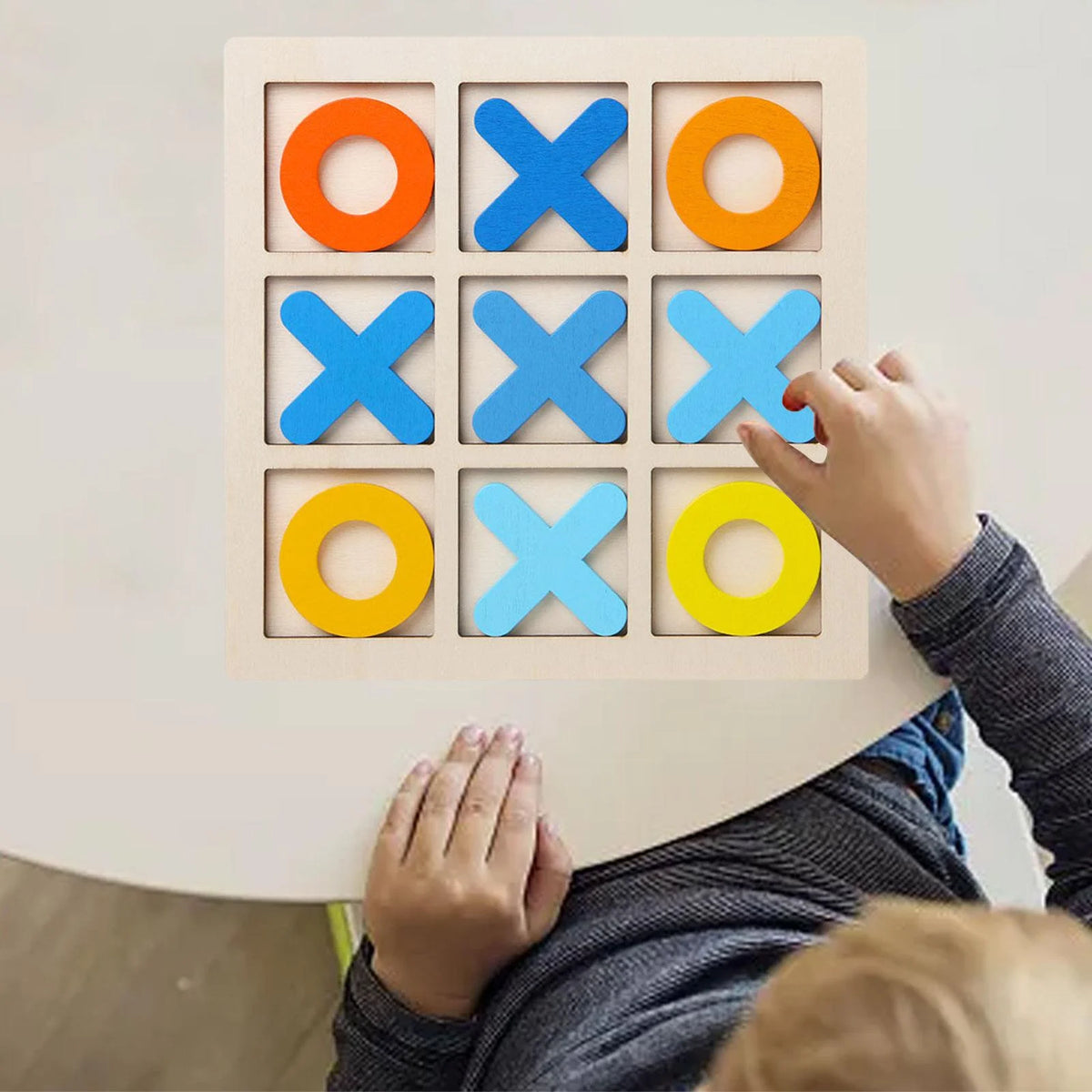 Tic Tac Toe Board Puzzle Game Educational Toys XO Table Toy yellow S53092