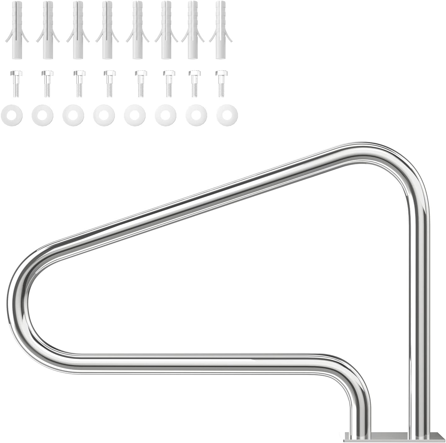 Stainless Steel Pool Hand Rail with Base Plate M159338