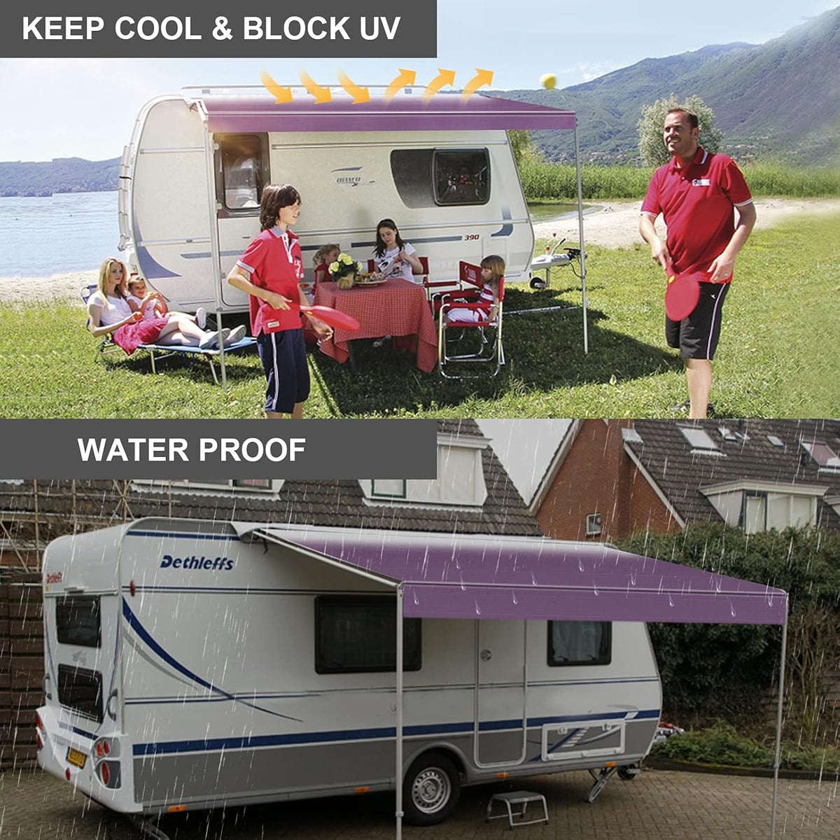 Waterproof Vinyl RV Awning Fabric Replacement - 18' U84800
