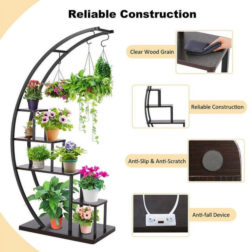 5 Tier Black Metal Plant Stand 2Pcs B141106