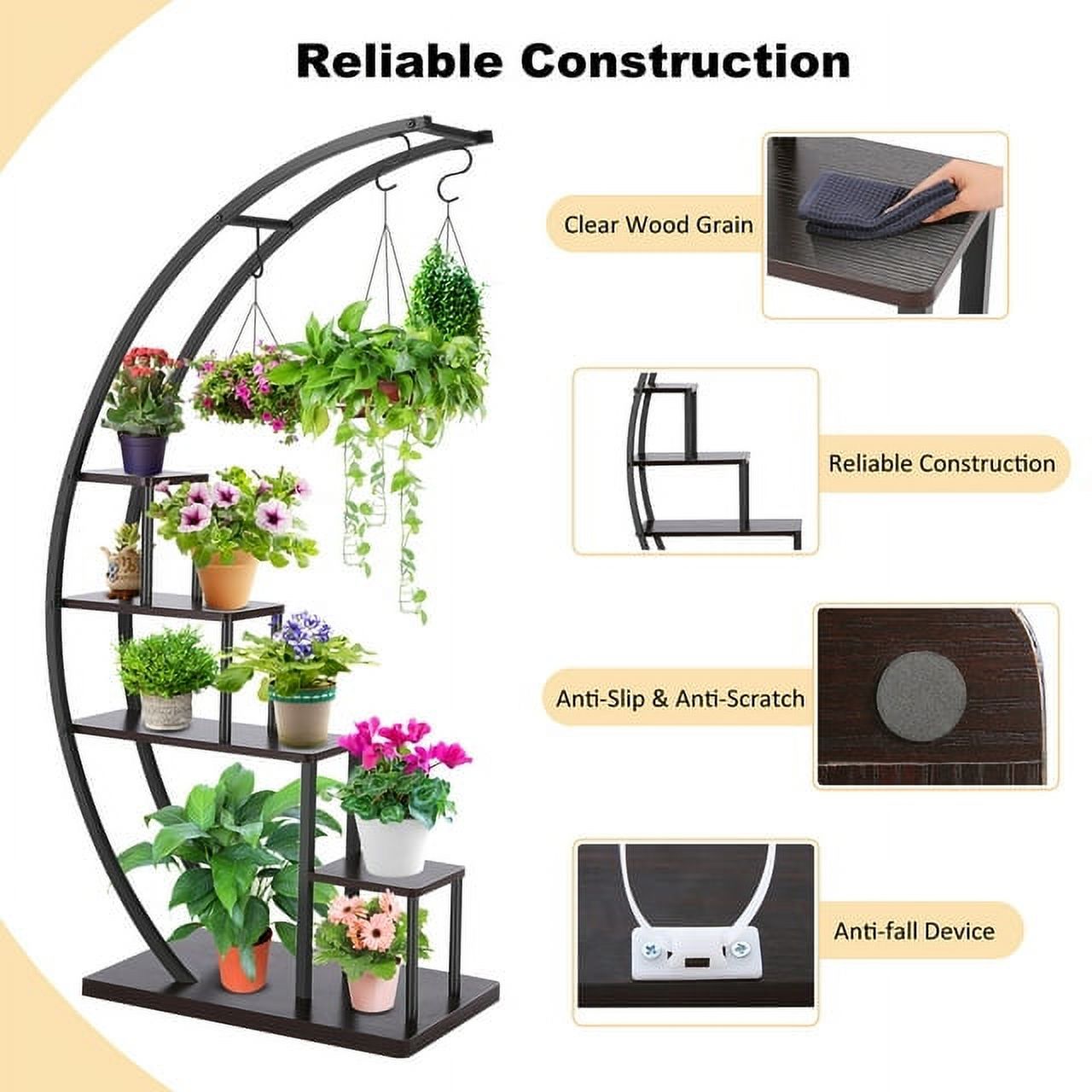 5 Tier Black Metal Plant Stand 2Pcs B141106