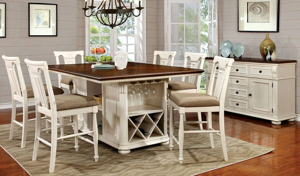 Cherry & White Counter Height Chair Set of 2 Z828