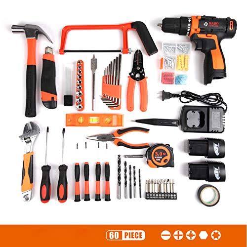 16.8V Cordless Drill with 91 Piece Tool Set and Plastic Toolbox Y426724