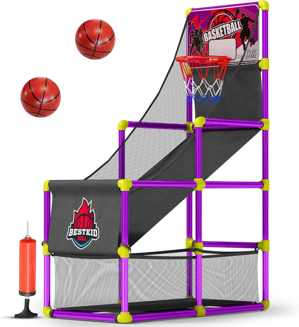 Indoor Arcade Basketball Hoop with 2 Basketballs and Air Pump A2359