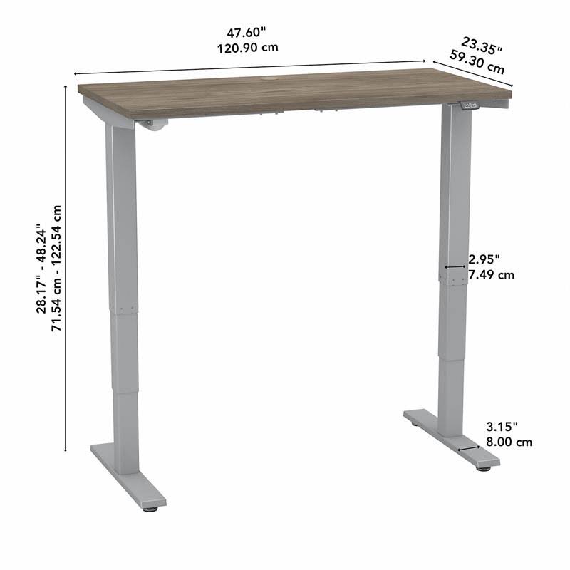 Electric Height Adjustable Standing Desk in Modern Hickory Y35664