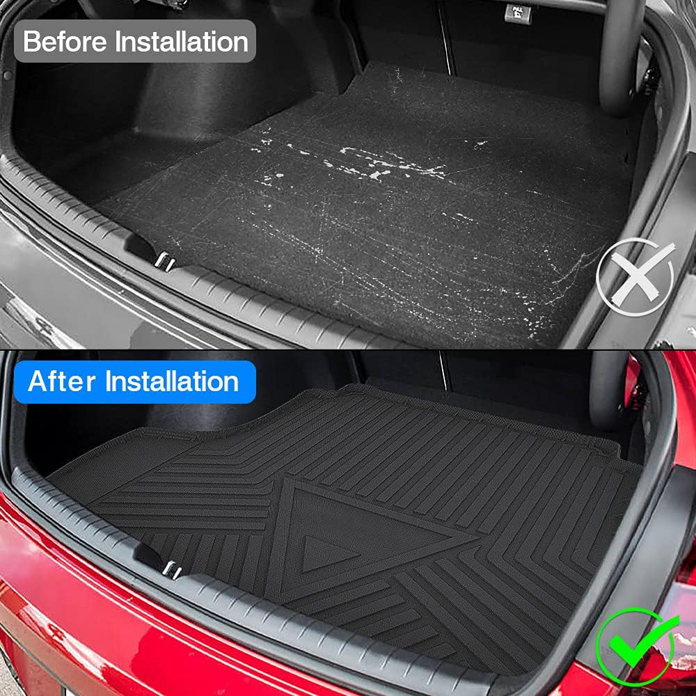 Car Cargo Mat for Hyundai Sonata 2020 2021 All Weather Custom Fit Cargo Liner Rear Trunk Liner Non-Slip TPO Odourless Pack of 2 J780