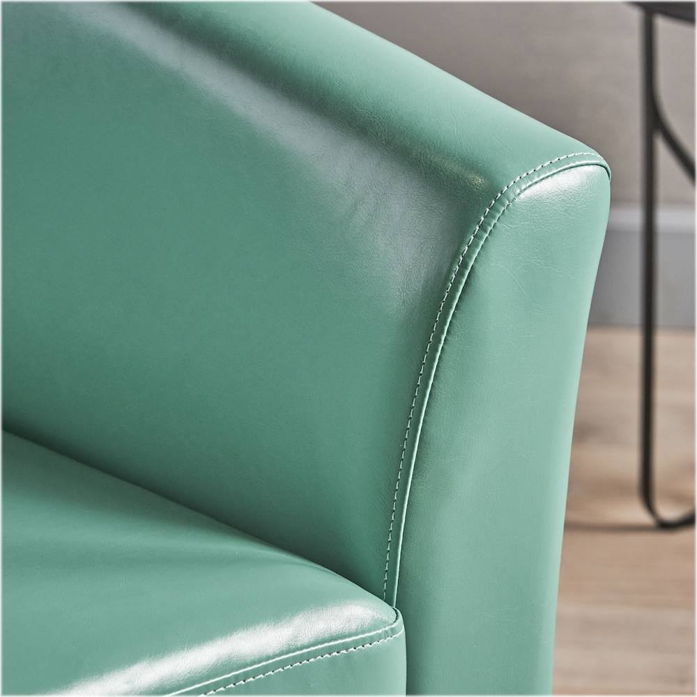 Turquoise Faux Leather Swivel Club Chair W99735