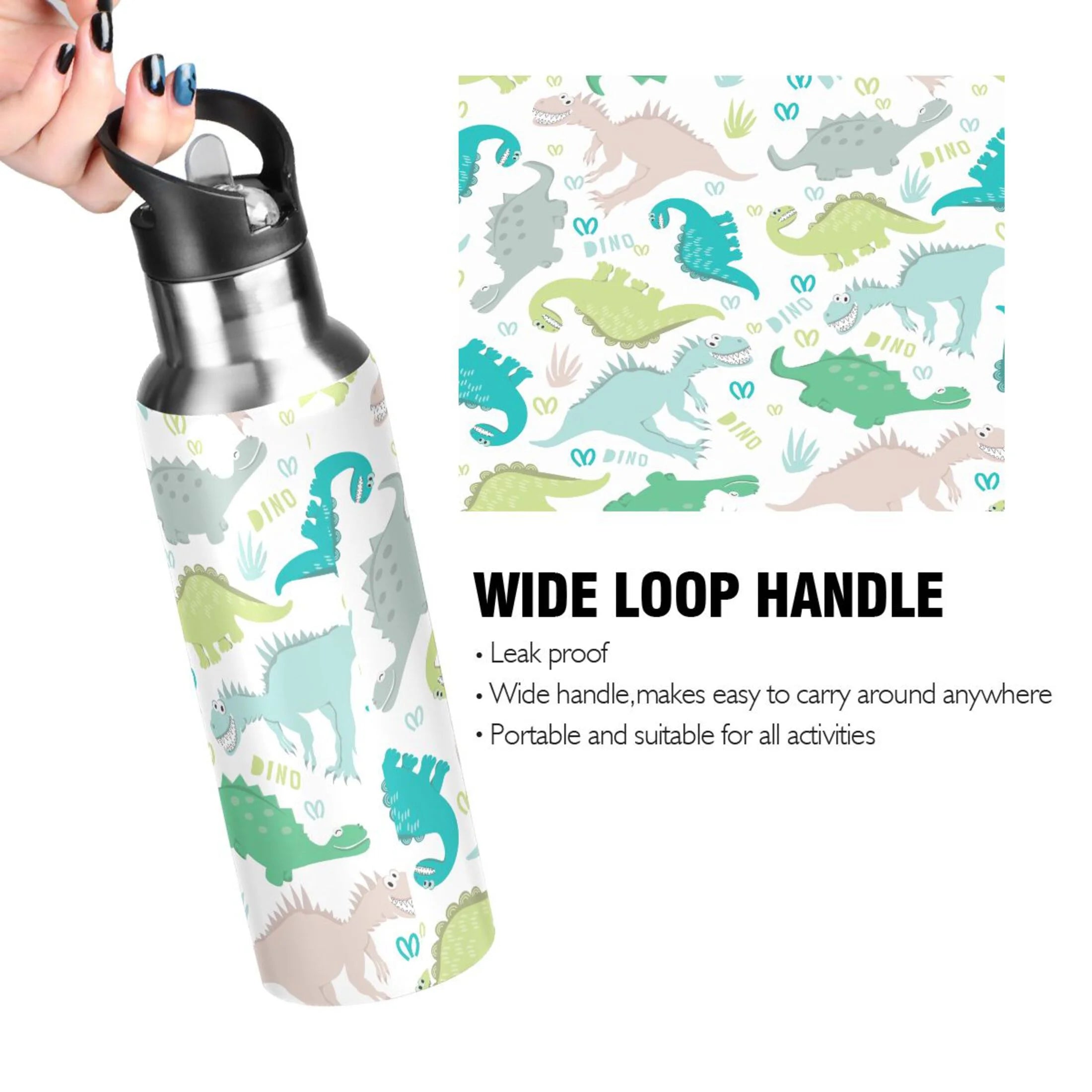 Stainless Steel Insulated Water Bottle with Straw Lid U4544