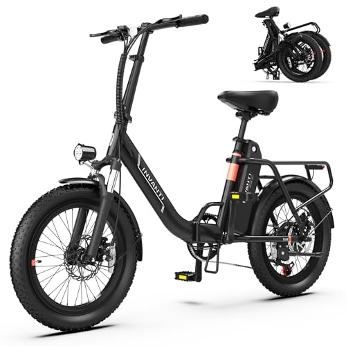 20" Step-Thru Fat Tire Electric Bike with Rear Rack, 7-Speed, Front Suspension G566449