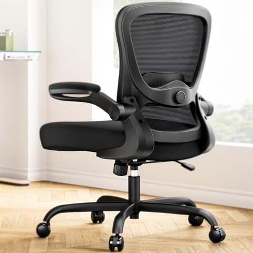Ergonomic Office Chair with 3D Lumbar Support, Headrest, Flip-Up Armrests, High Back, Thick Cushion U1113