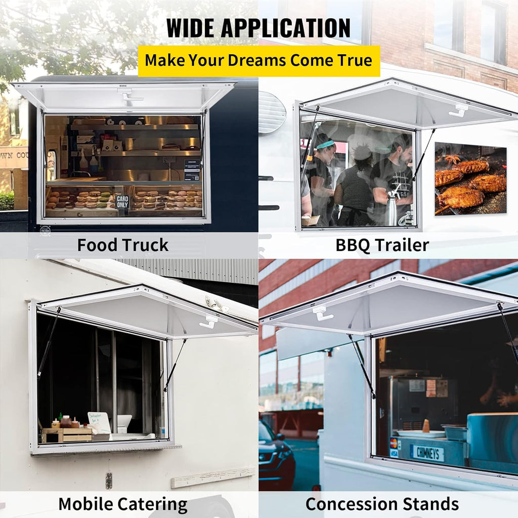Concession Stand Serving Window with Double-Point Fork Lock U8537