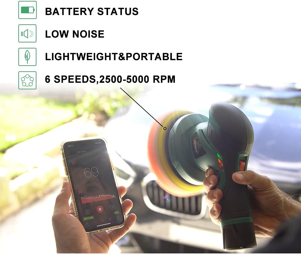 Cordless Car Buffer Polisher with 12V Lithium Rechargeable Battery Brushless Polisher X324197