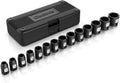 1/2 Drive Cr-Mo Shallow Impact Socket Set, 6-Point SAE, 14pc 3/8 to 1-1/4, Chromium Molybdenum, Premium Storage Case G448119