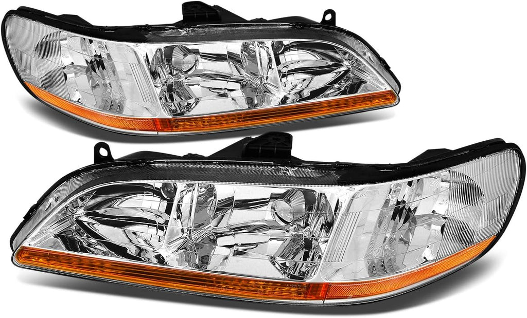 Black Housing Amber Corner Smoked Lens Headlights Assembly P901