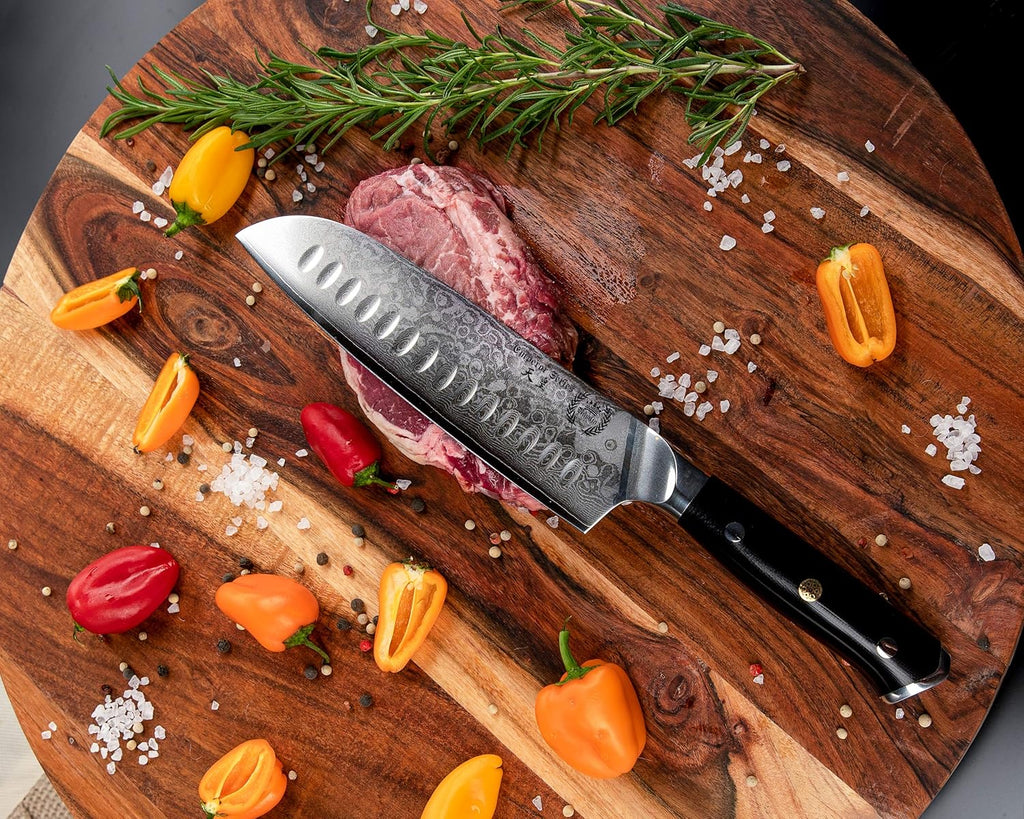 Santoku Chef Knife 7 inch with G-10 Ergonomic Handle C4504