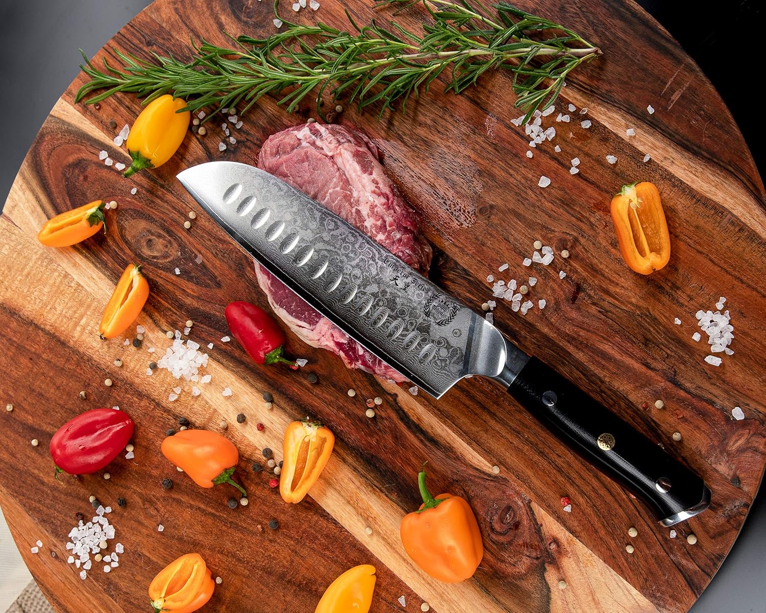 Santoku Chef Knife 7 inch with G-10 Ergonomic Handle C4504