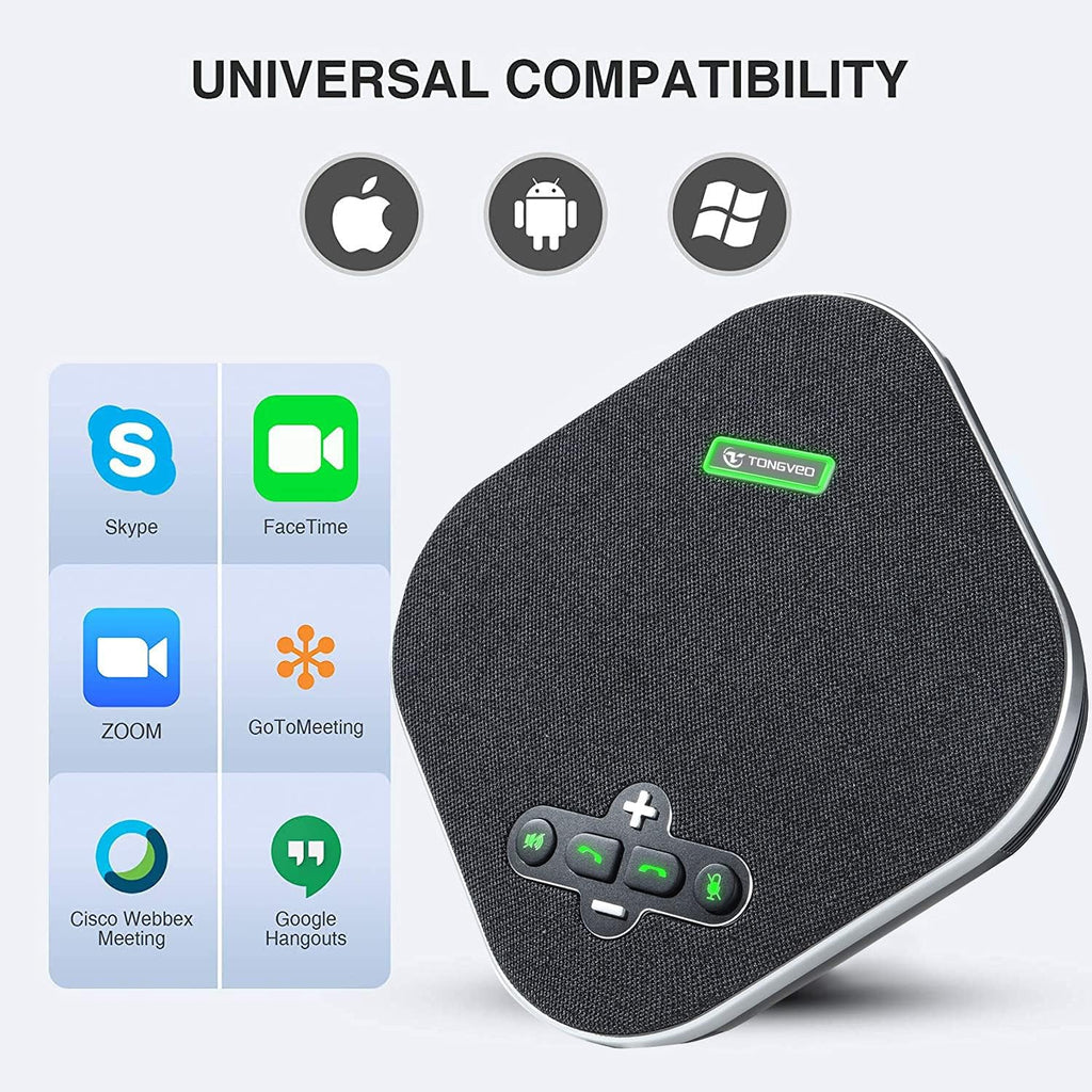 Wireless Conference Speaker with 4 Mics for 10-12 People C638