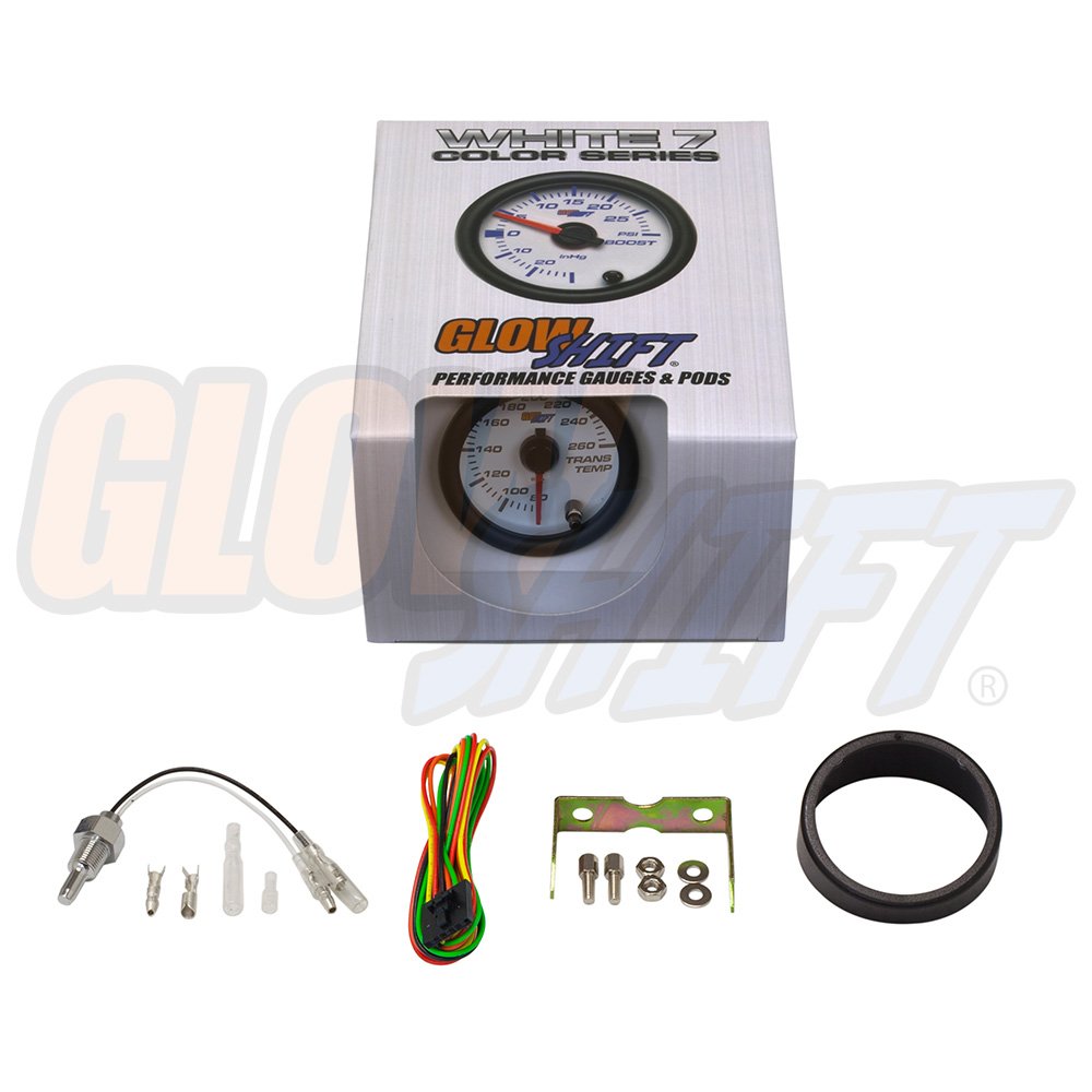White 7 Color 260 F Transmission Temperature Gauge Kit 2-1/16" 52mm Pack of 2 J79863
