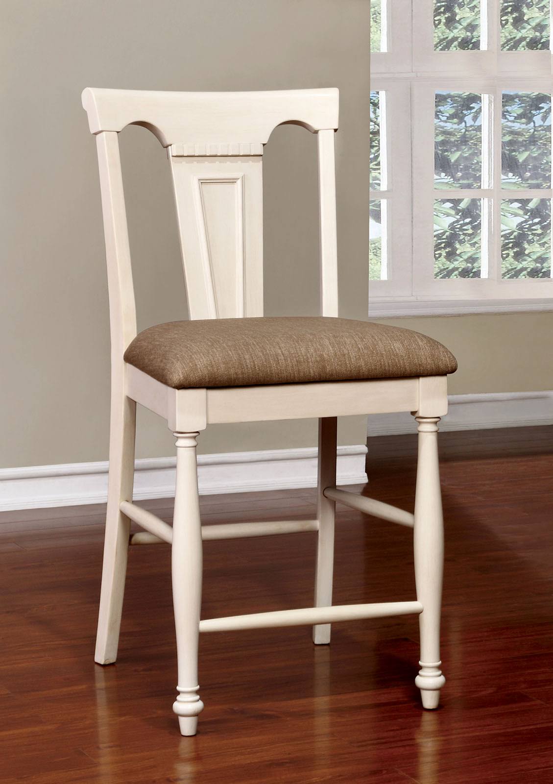 Cherry & White Counter Height Chair Set of 2 Z828