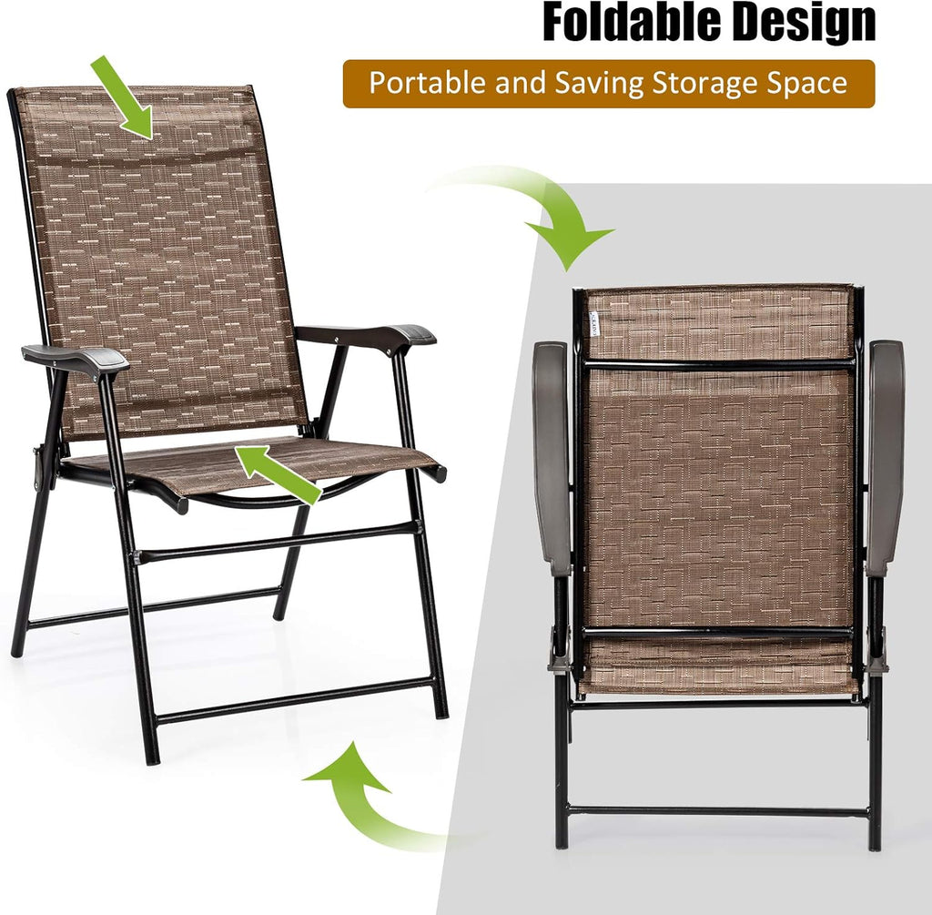 2-Pack Patio Dining Chairs with Armrest Q335