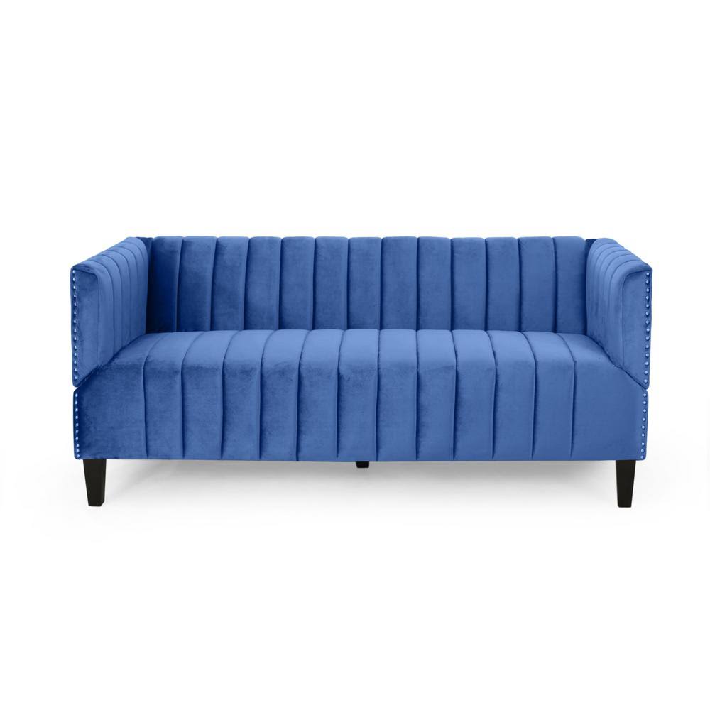 Navy Blue Velvet 3 Seater Sofa M517613