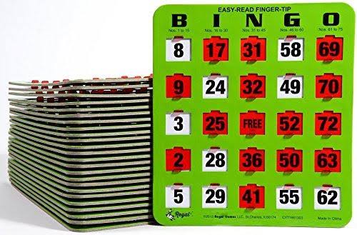 Green Bingo Heavy Duty 5 Ply Jumbo Shutter Slide Cards A48383