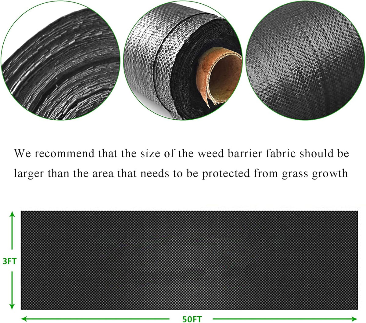 Heavy Duty Weed Barrier Landscape Fabric 6FTx100FT Q74061