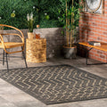 Charcoal Grey Moroccan Trellis Area Rug M5672