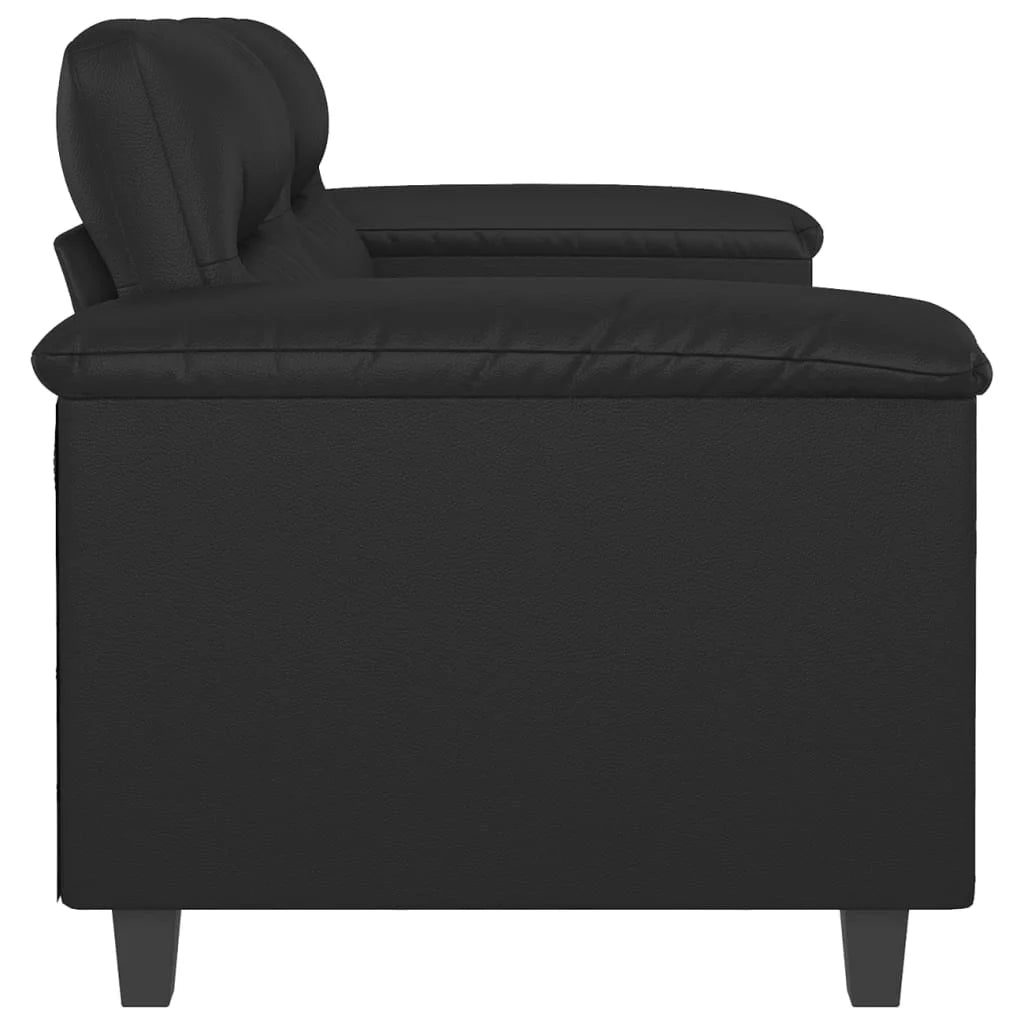 Black Faux Leather 2-Seater Sofa T81014