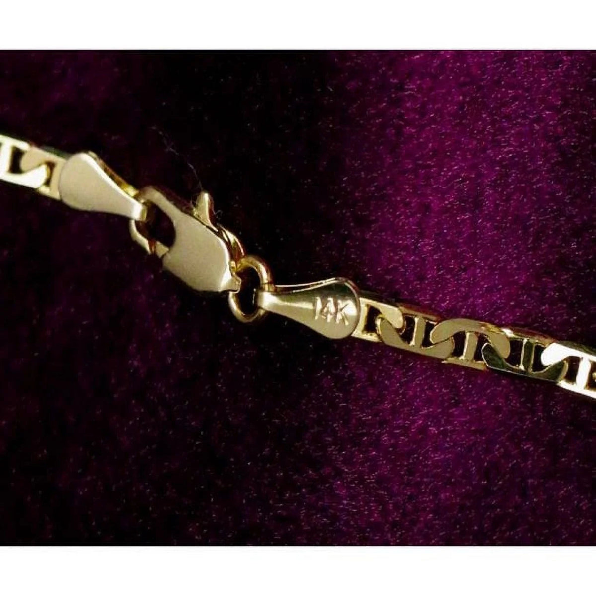 14K Bonded Gold Cuban Chain Necklace with Initial Letters Charm N477