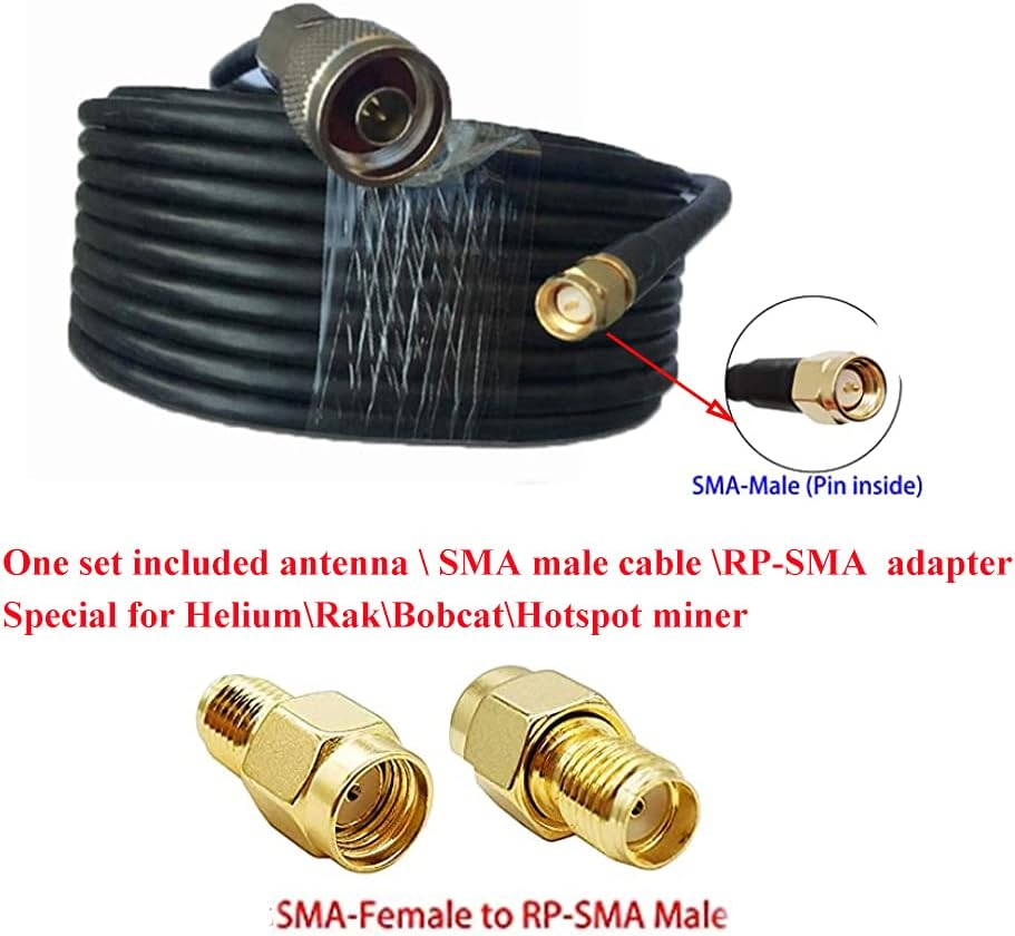 15dbi 915MHz Omni Fiberglass Antenna with 32.8ft SMA/RP-SMA Cable O34007
