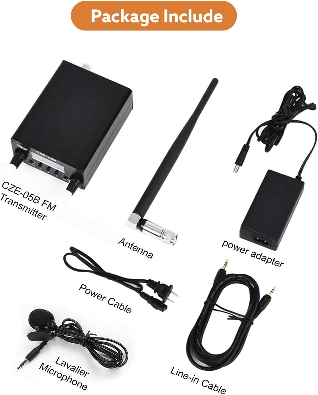 FM Broadcast Transmitter 76~108MHz with Microphone and Antenna W93542