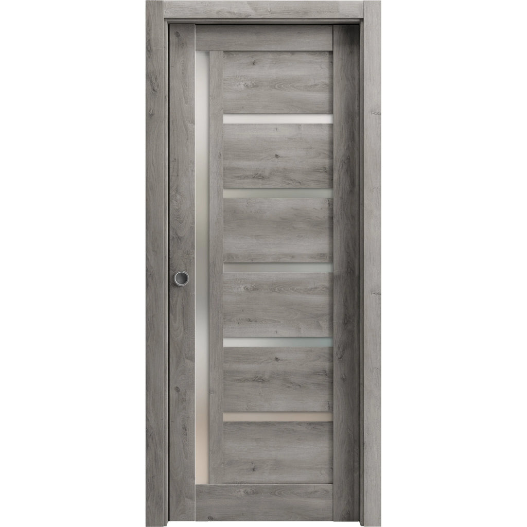 Sliding French Pocket Door 18 x 96 inches Solid Wood Interior Door P56858