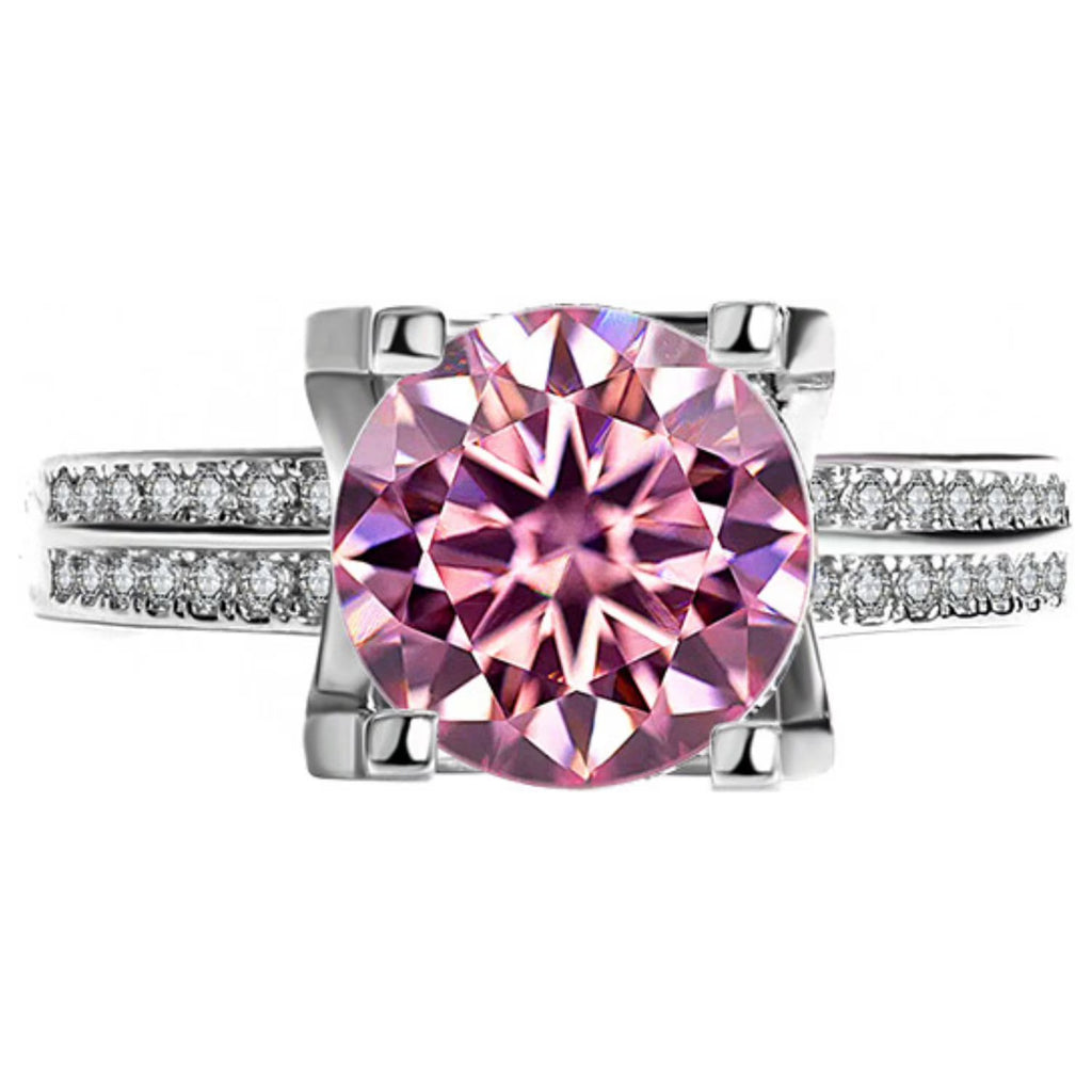 3ct Round Cut Moissanite Diamond Ring in 925 Sterling Silver P312