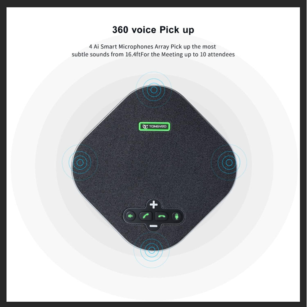 Wireless Conference Speaker with 4 Mics for 10-12 People C638
