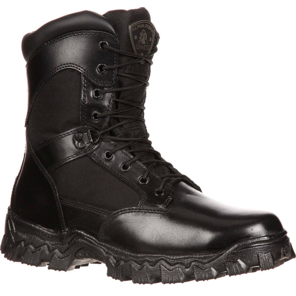 Black 8 inch Alpha Force Work Boots D405