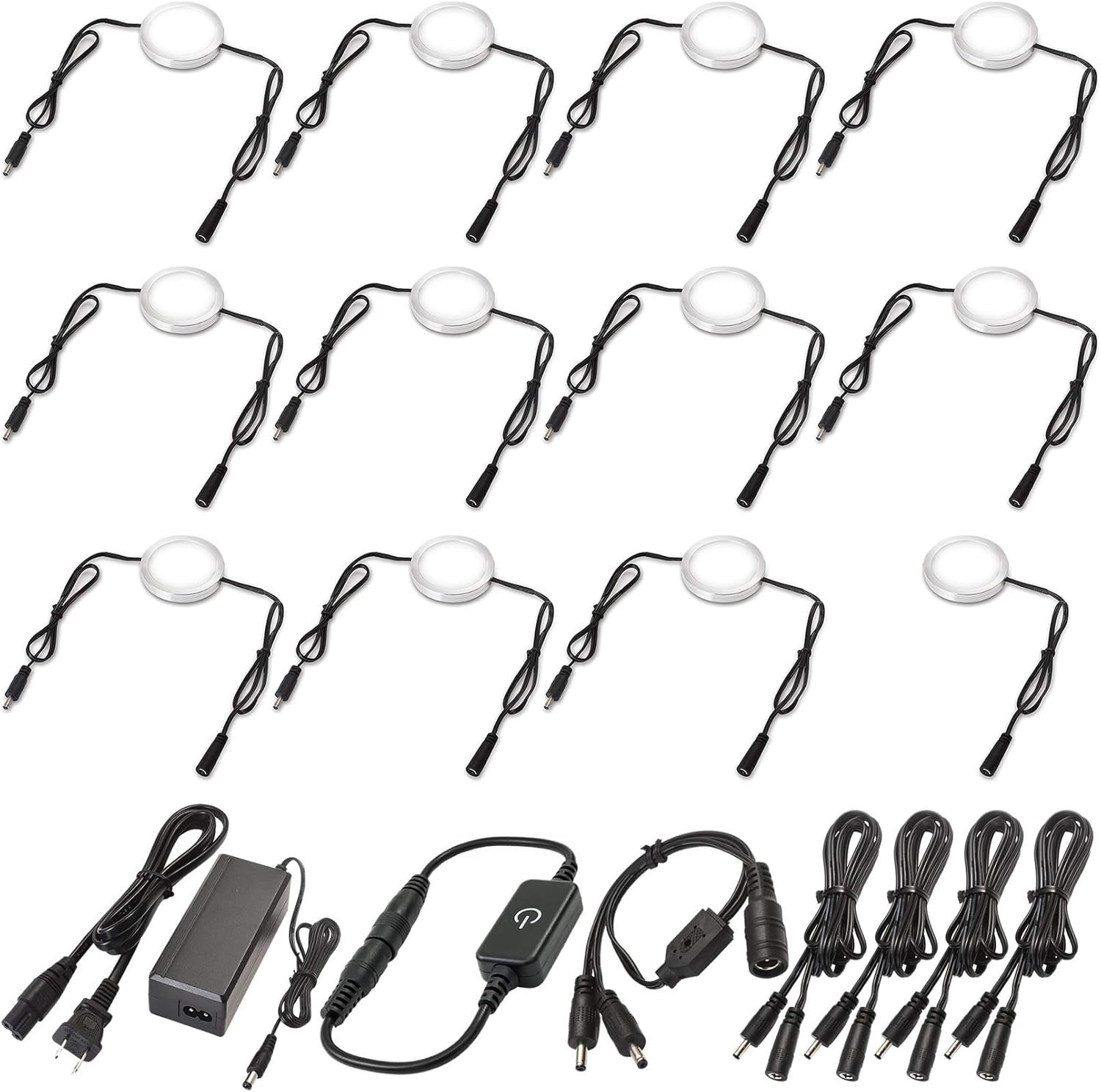 Under Cabinet LED Lighting Kit, 12 Lights, Warm White B772317