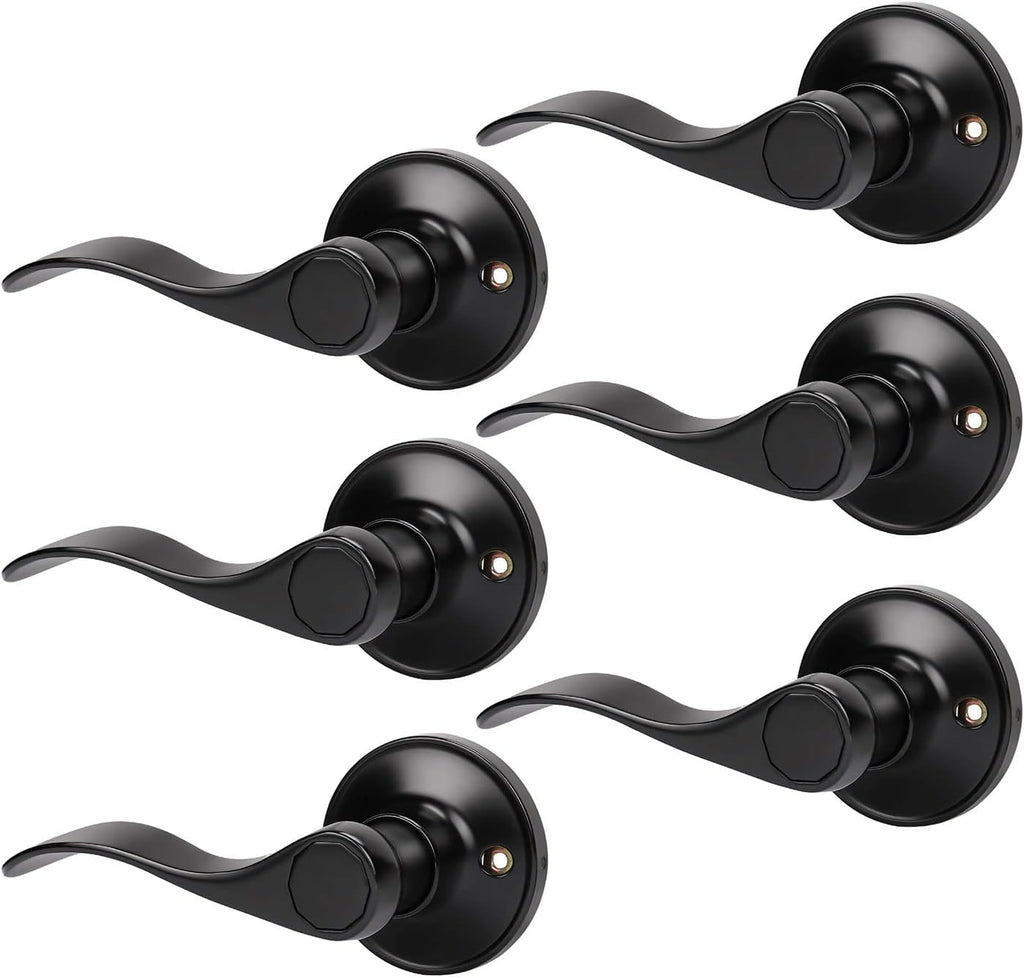 Matte Black Privacy Door Levers E6533