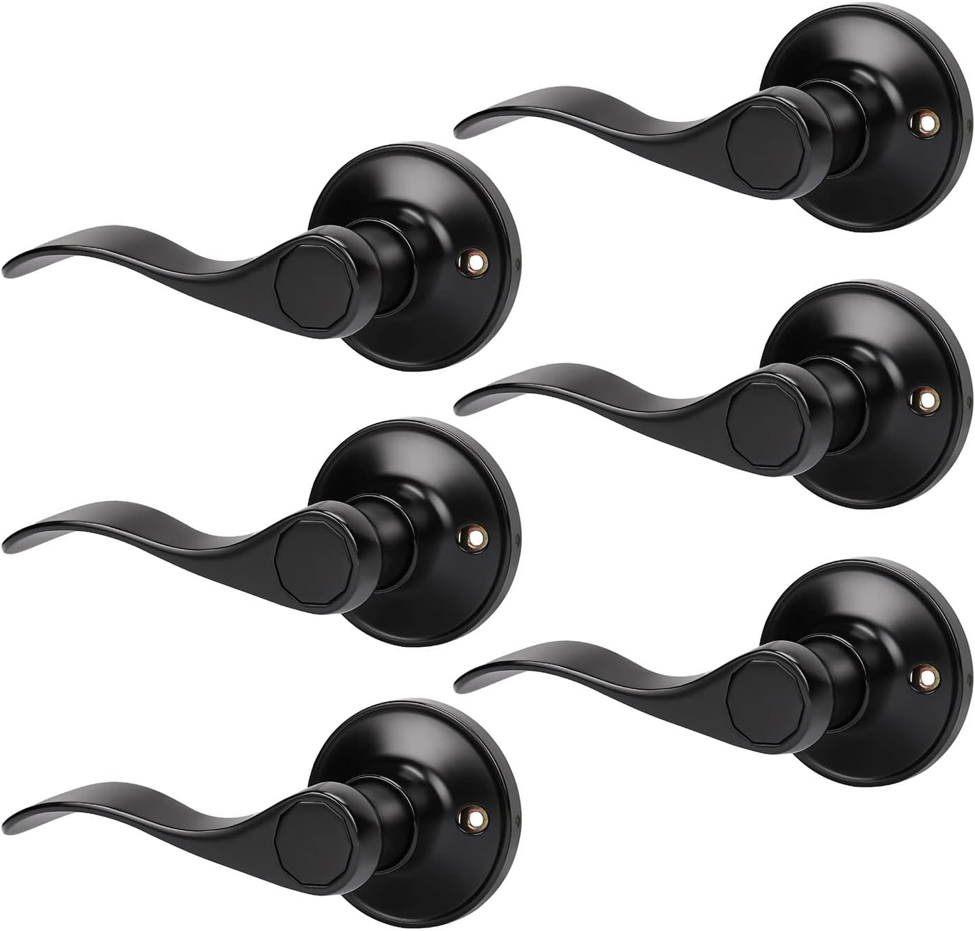 Matte Black Privacy Door Levers E6533