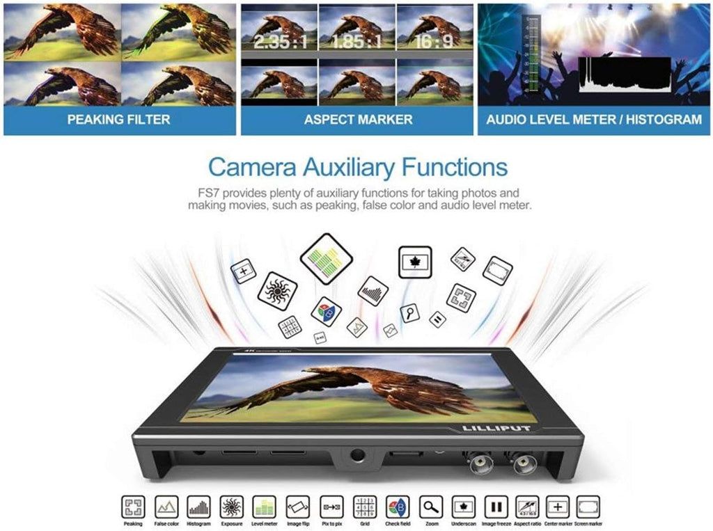 7 inch Metal Full HD 1920x1200 4K HDMI 3G-SDI On Camera Field Monitor A39320