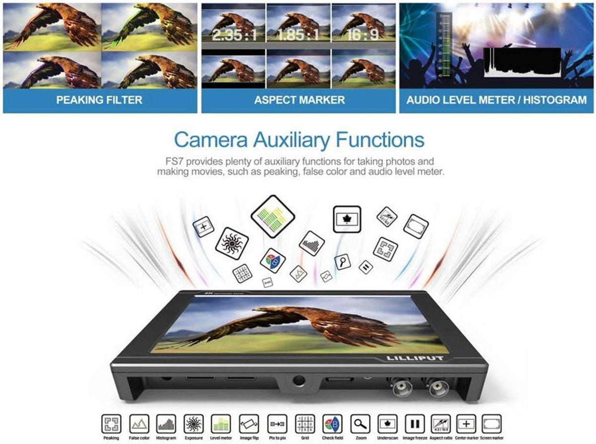 7 inch Metal Full HD 1920x1200 4K HDMI 3G-SDI On Camera Field Monitor A39320