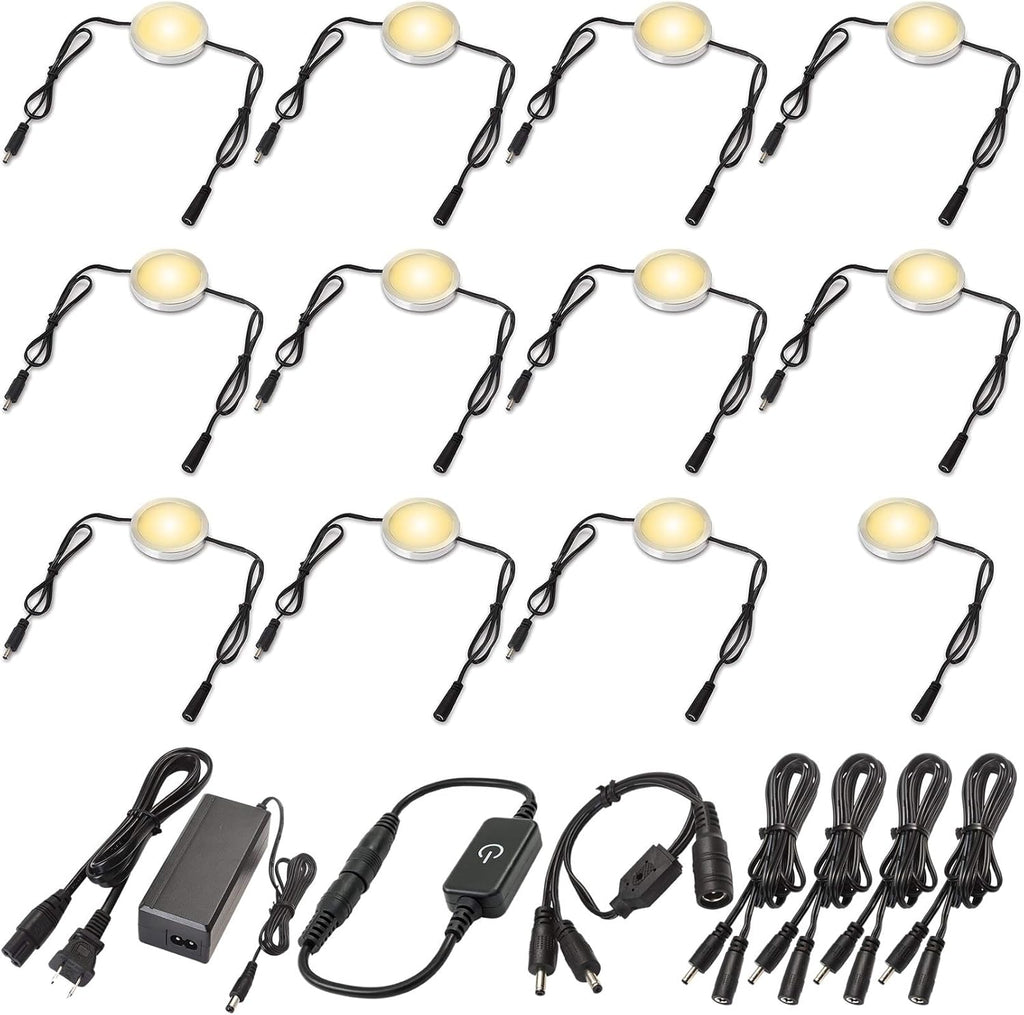 Under Cabinet LED Lighting Kit, 12 Lights, Warm White B772317