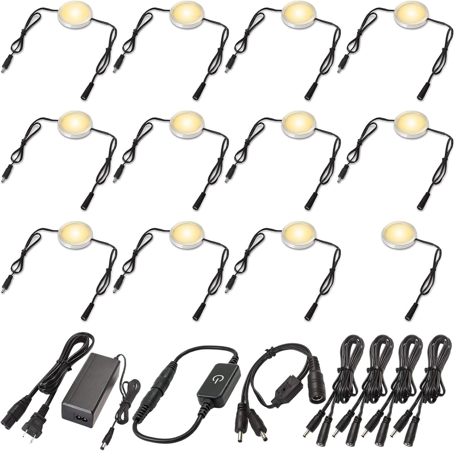Under Cabinet LED Lighting Kit, 12 Lights, Warm White B772317