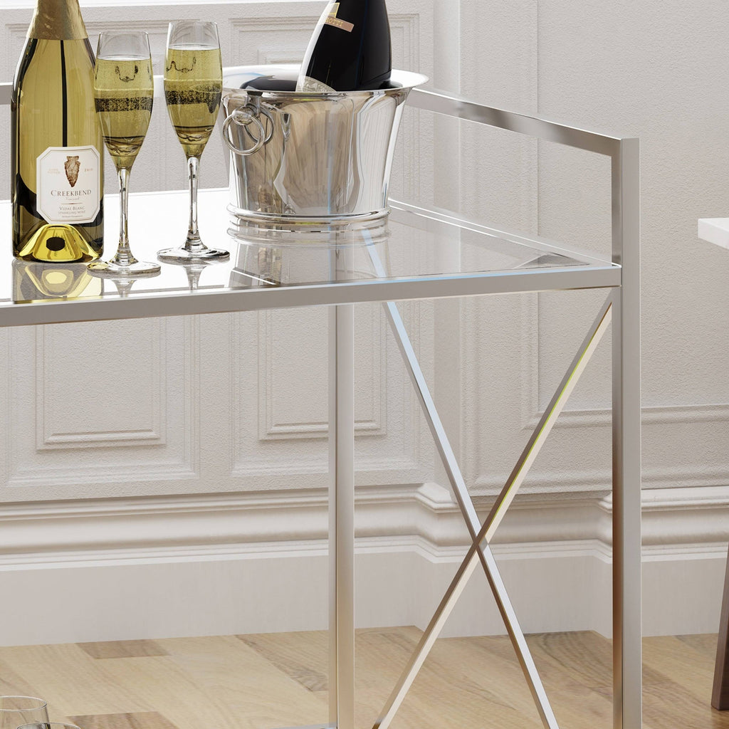 Silver Finish Bar Cart J263656