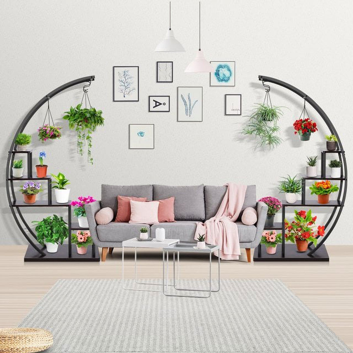 5 Tier Black Metal Plant Stand 2Pcs B141106